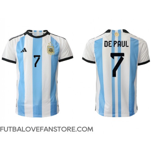 Argentína Rodrigo de Paul #7 Domáci futbalový dres MS 2022 Krátky Rukáv
